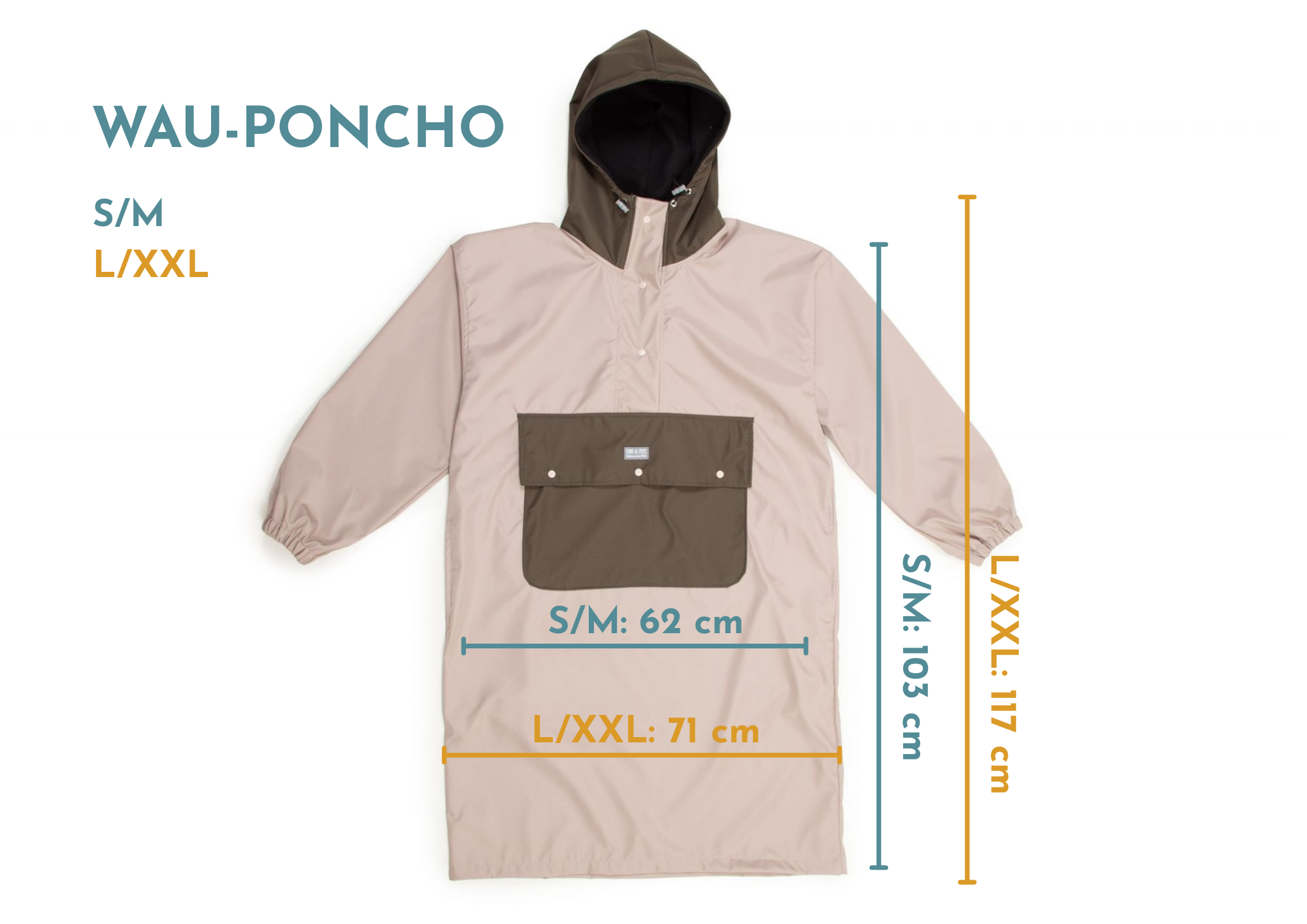 Wau-Poncho Hellblau-Dunkelblau