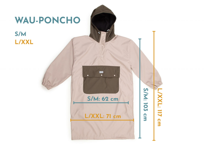 Wau-Poncho Hellblau-Dunkelblau