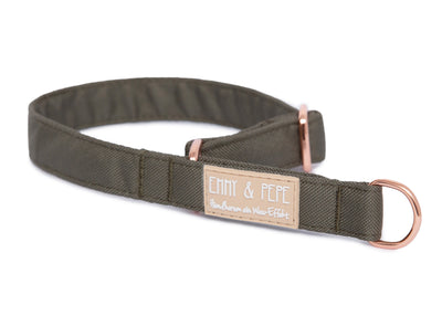 Zugstopp-Halsband Modell Lotte , Breite 1.5cm,2cm,3cm,4cm Dark Olive Green