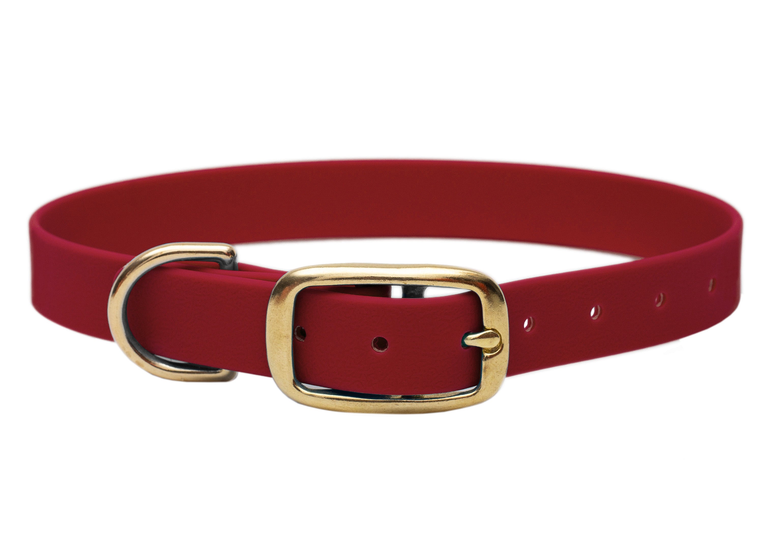 Hundehalsband Aus Biothane Gold – Wasserdicht, 25 Mm Breit, 60 Cm Lang, Mit US-Flagge, Made In France