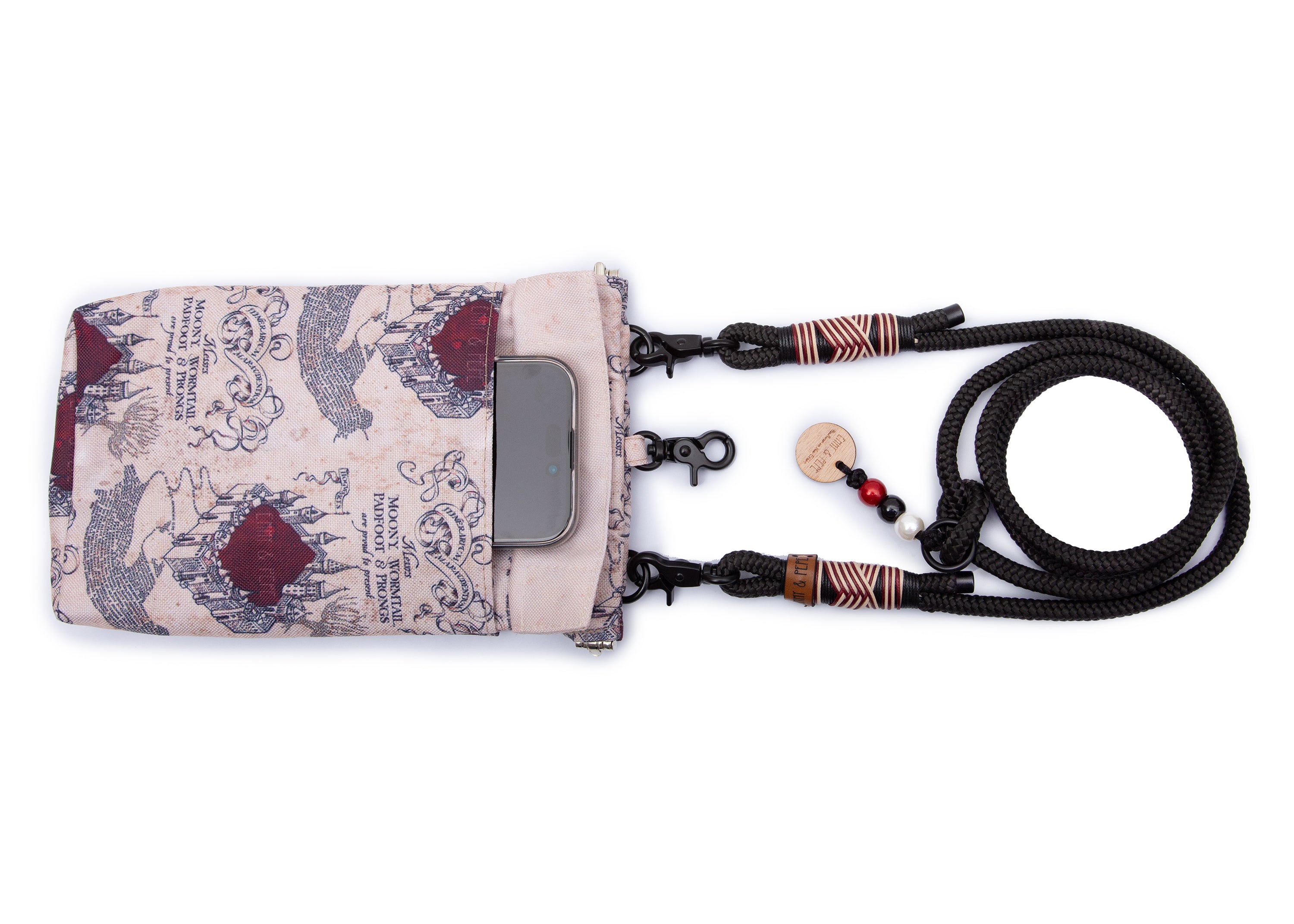 EMMY & PEPE Wau-To-Go Karte der E&P Leckerlibeutel und Gassitasche von vorne mit magnetischem Fach für Handy, Schlüssel oder Portemonnaie