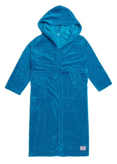 Bamboo Bademantel aus Bambusfaser, ausgebreitet Unisex Aqua XS/S/M,L/XL/XXL Dark Cyan