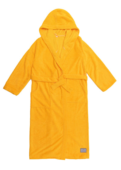 Bamboo Bademantel aus Bambusfaser, aufgefaltet Unisex Shiny Mustard XS/S/M,L/XL/XXL Goldenrod