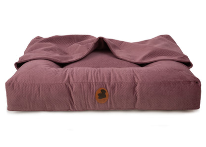 Wechselbezug orthopädisches Hundebett mit Höhle ZickZack Mauve / Eckig / S (80x60cm),Mauve / Eckig / M (100x80cm),Mauve / Eckig / L (120x100cm),Mauve / Eckig / XL (140x120cm) Dim Gray