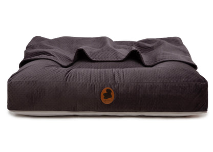 Wau-Bed orthopädisches Hundebett mit Höhle Dot Dark Grey / Eckig / S (80x60cm),Dark Grey / Eckig / M (100x80cm),Dark Grey / Eckig / L (120x100cm),Dark Grey / Eckig / XL (140x120cm) Dark Slate Gray