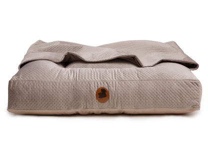 Wau-Bed orthopädisches Hundebett mit Höhle Dot Taupe / Eckig / S (80x60cm),Taupe / Eckig / M (100x80cm),Taupe / Eckig / L (120x100cm),Taupe / Eckig / XL (140x120cm) Rosy Brown