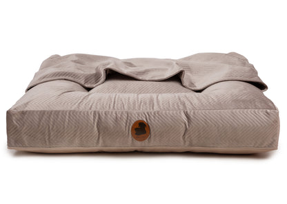 Wechselbezug orthopädisches Hundebett mit Höhle ZickZack Taupe / Eckig / S (80x60cm),Taupe / Eckig / M (100x80cm),Taupe / Eckig / L (120x100cm),Taupe / Eckig / XL (140x120cm) Rosy Brown