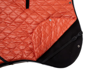 Wau-Coat 2 in 1 Hundemantel, Regen- und Wintermantel in einem, Modell Olive, Innenfutter Orange  -verstellbare Beinschlaufe
