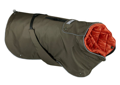 Wau-Coat Hundemantel in Anthrazit wasserdicht mit herausnehmbarem Innenfutter in Orange – Regen- und Wintermantel für Hunde  