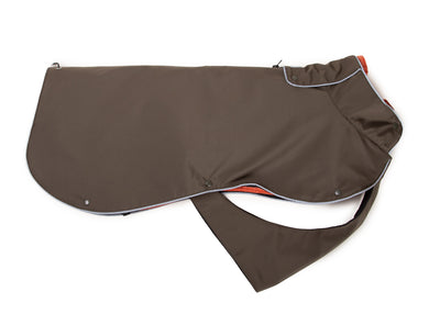 2-in-1 Hundemantel in Olive wasserdicht mit Innenfutter – Wau-Coat Regen- und Wintermantel für Hunde Seitenansicht