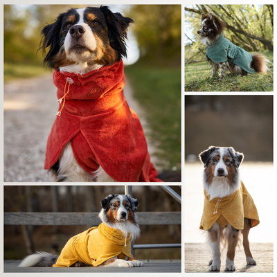 Dog bathrobe made of bamboo fiber, rose