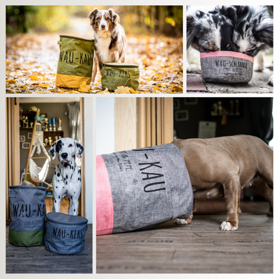 Woof-biscuit treat bag taupe