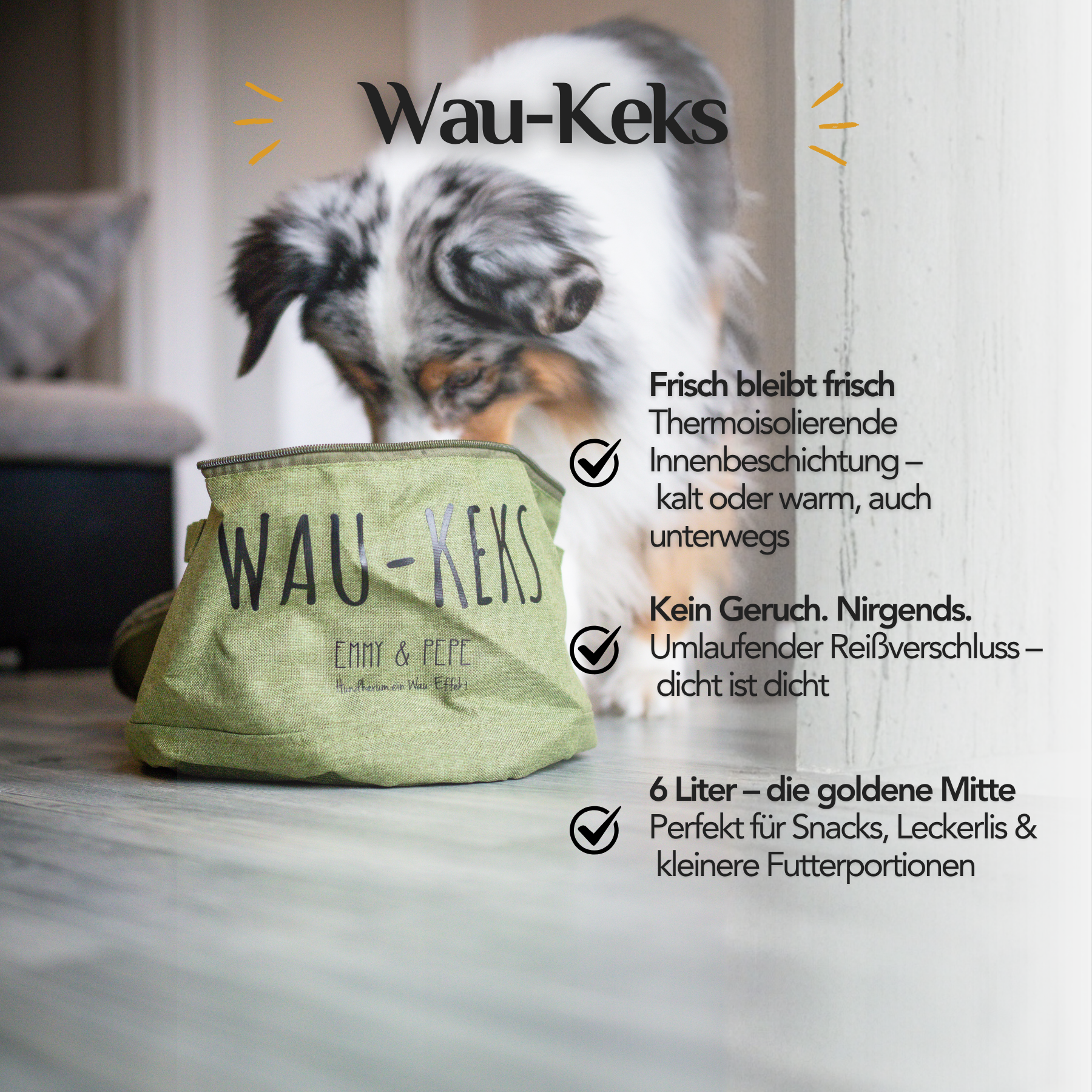 Woof-biscuit treat bag taupe