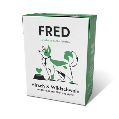 FRED - Hirsch & Wildschwein mit Hirse und Steckrüben 390g