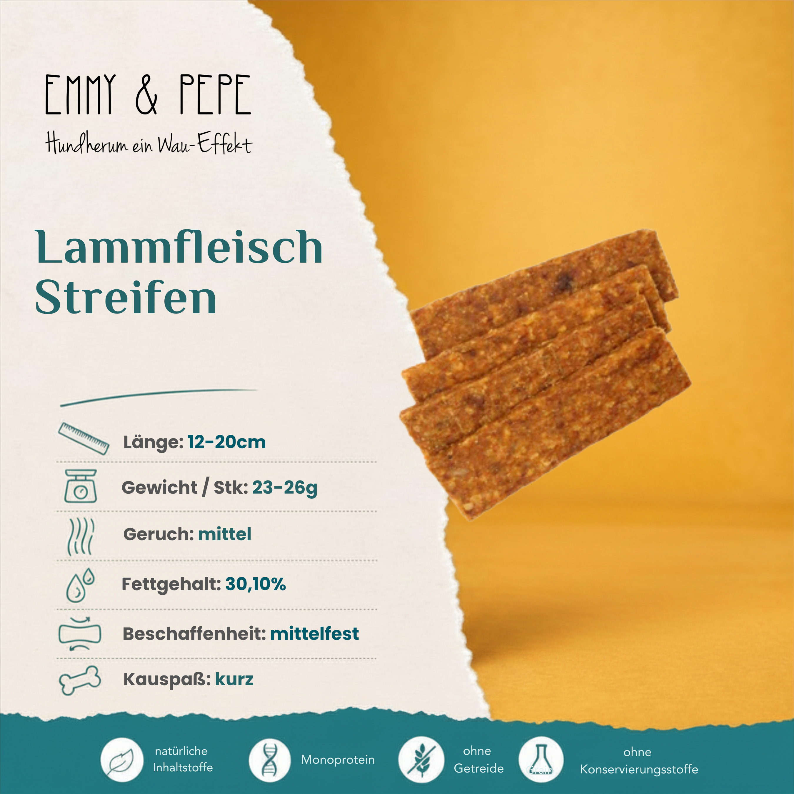 Wau-Stangerl Lammfleisch-Streifen