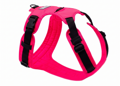 Wau-Move Hundegeschirr Neon Pink freigestellt mit ergonomischer Y-Form