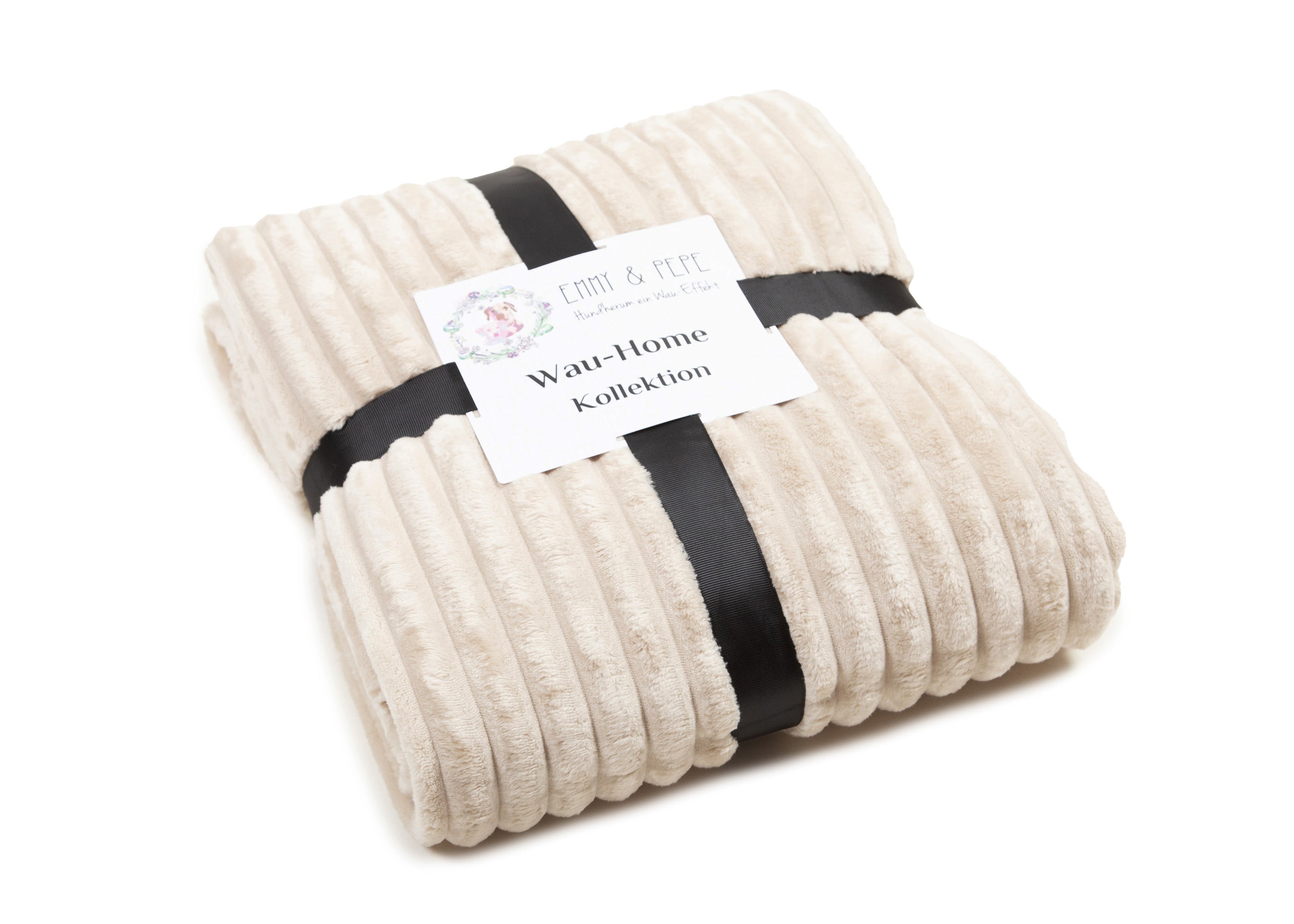 Hundedecke Kuschelcord Creme schräg fotografiert