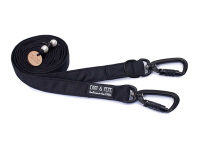Hundeleine Fröhliches Schwarz mit Sicherheitskarabiner