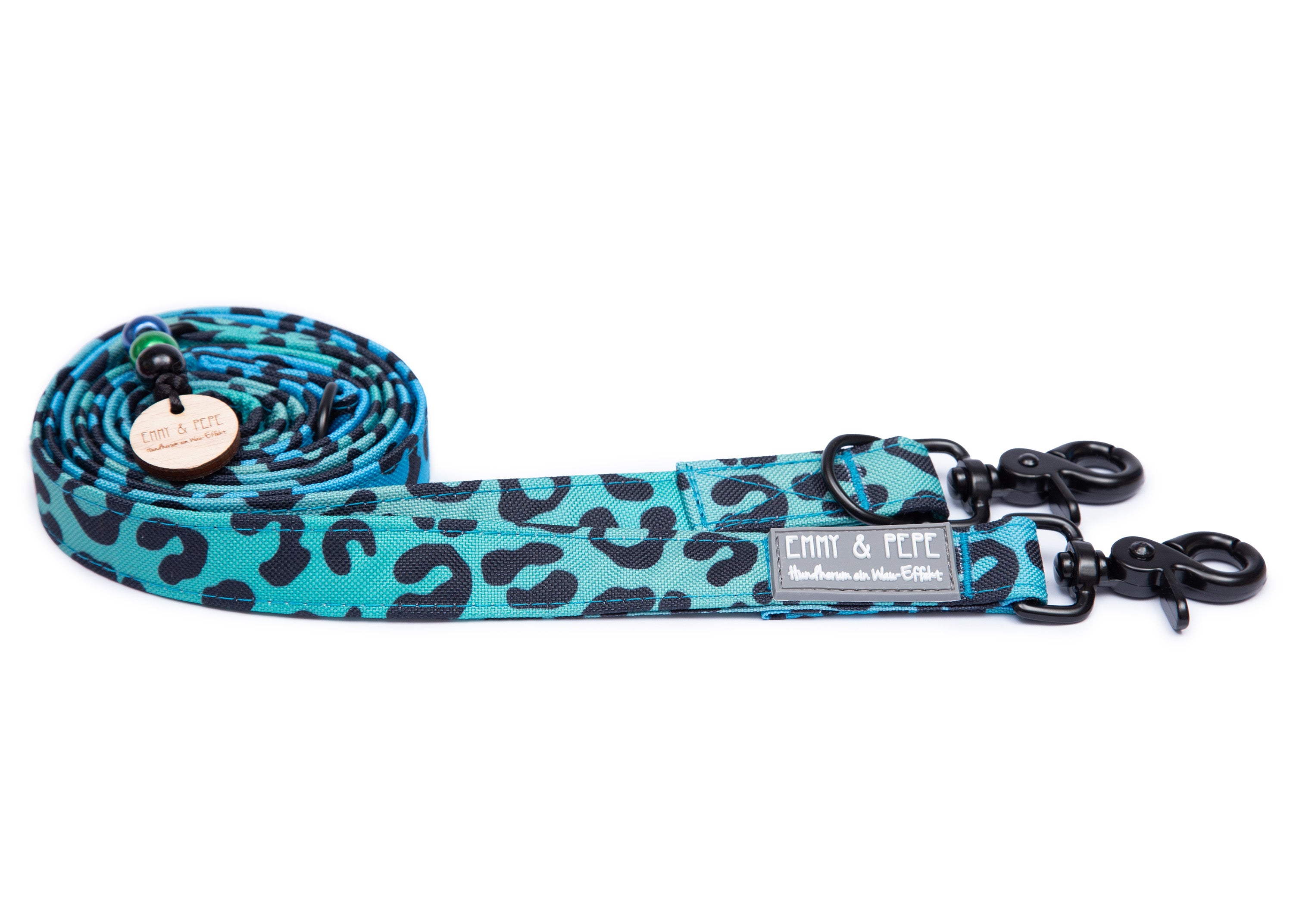 Wau-Move Hundeleine Leo Aqua von EMMY & PEPE – dreifach verstellbar