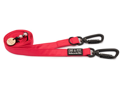 Wau-Move Hundeleine Neon Pink von EMMY & PEPE – dreifach verstellbar mit schwarzen Sicherheitskrabiner