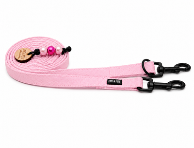 Wau-Move Hundeleine Rosi in Rosa von EMMY & PEPE – dreifach verstellbar mit goldenem Bolzenkarabiner.
