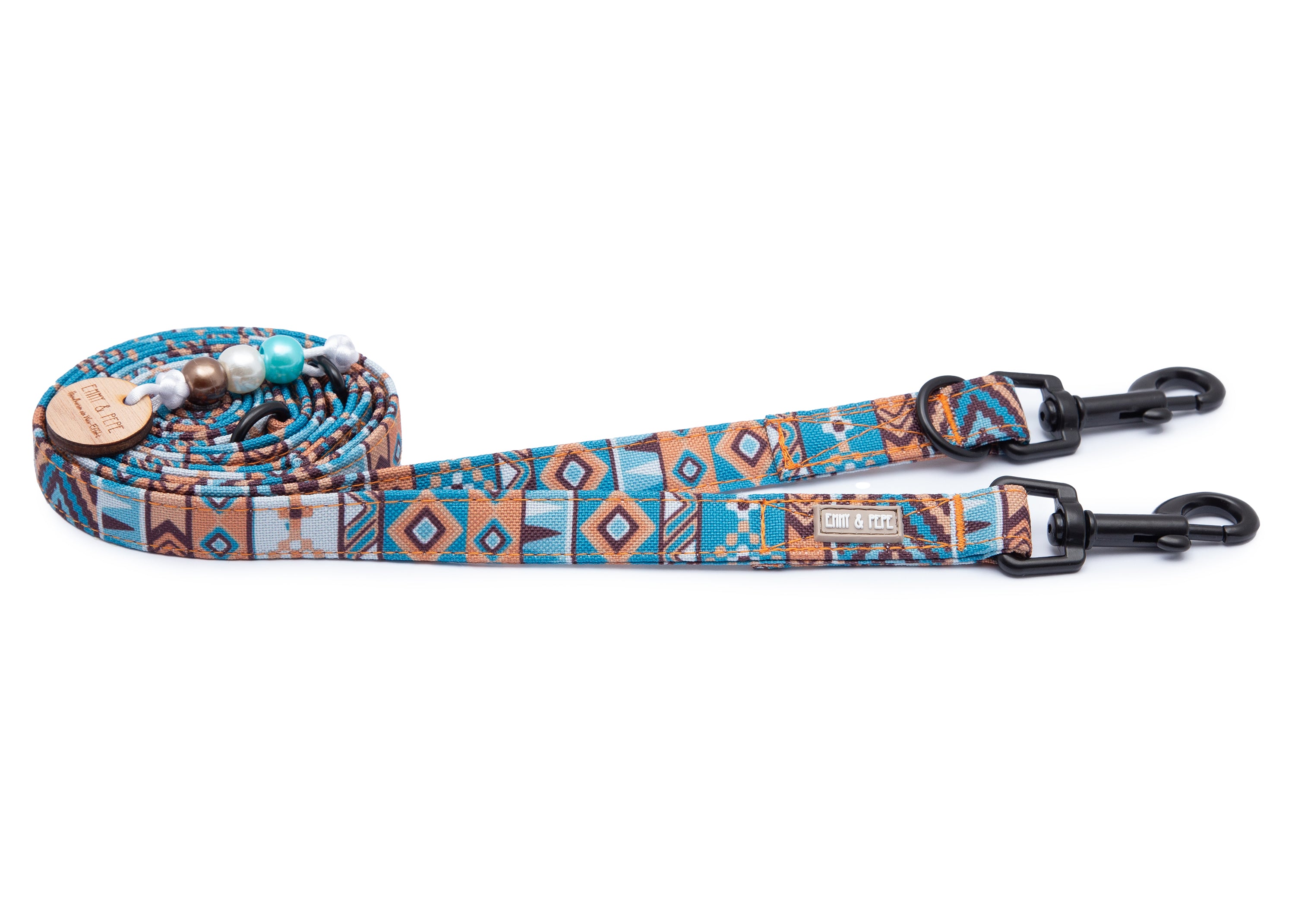 Wau-Move Hundeleine Spirit von EMMY & PEPE – dreifach verstellbar mit schwarzen Bolzenkarabiner