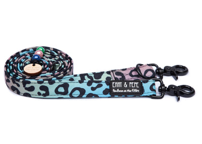 Hundeleine Modell Leo Neo, Leomuster mit Neonfarben, in verschiedenen Größen