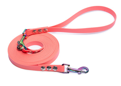 Schleppleine Super Flex Apricot Länge 5 oder 10 Meter, mit oder ohne abnehmbarer Handschlaufe 