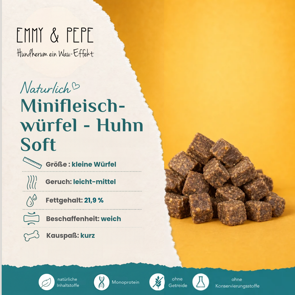 Wau-Happen Minifleischwürfel - Huhn Soft