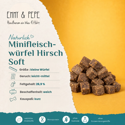 Wau-Happen Minifleischwürfel - Hirsch Soft