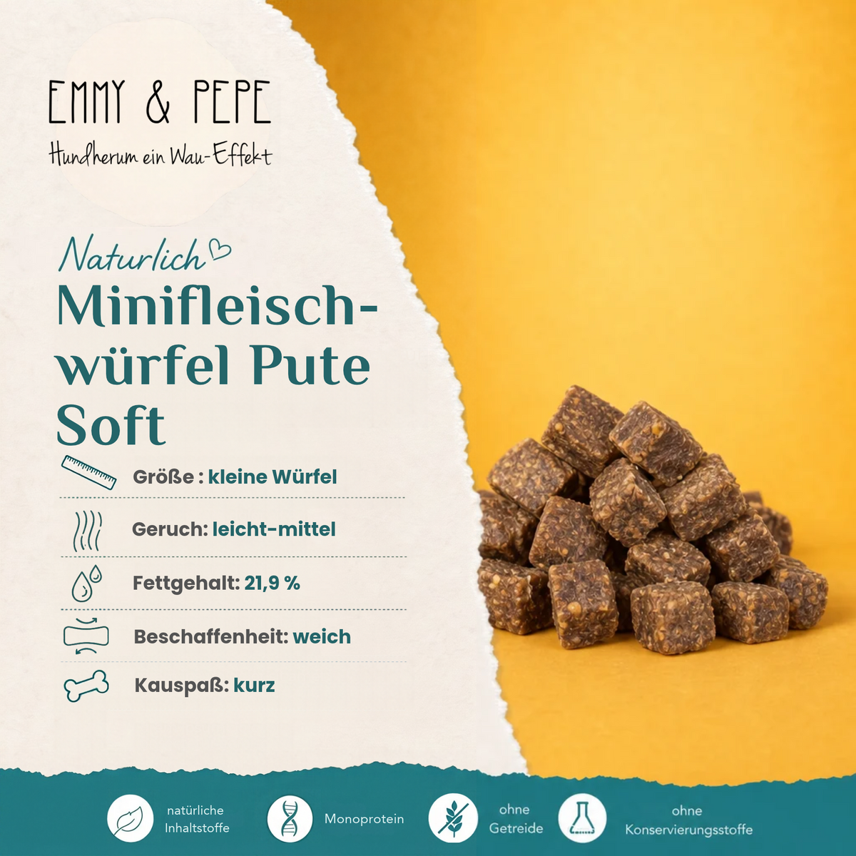 Wau-Happen Minifleischwürfel - Pute Soft