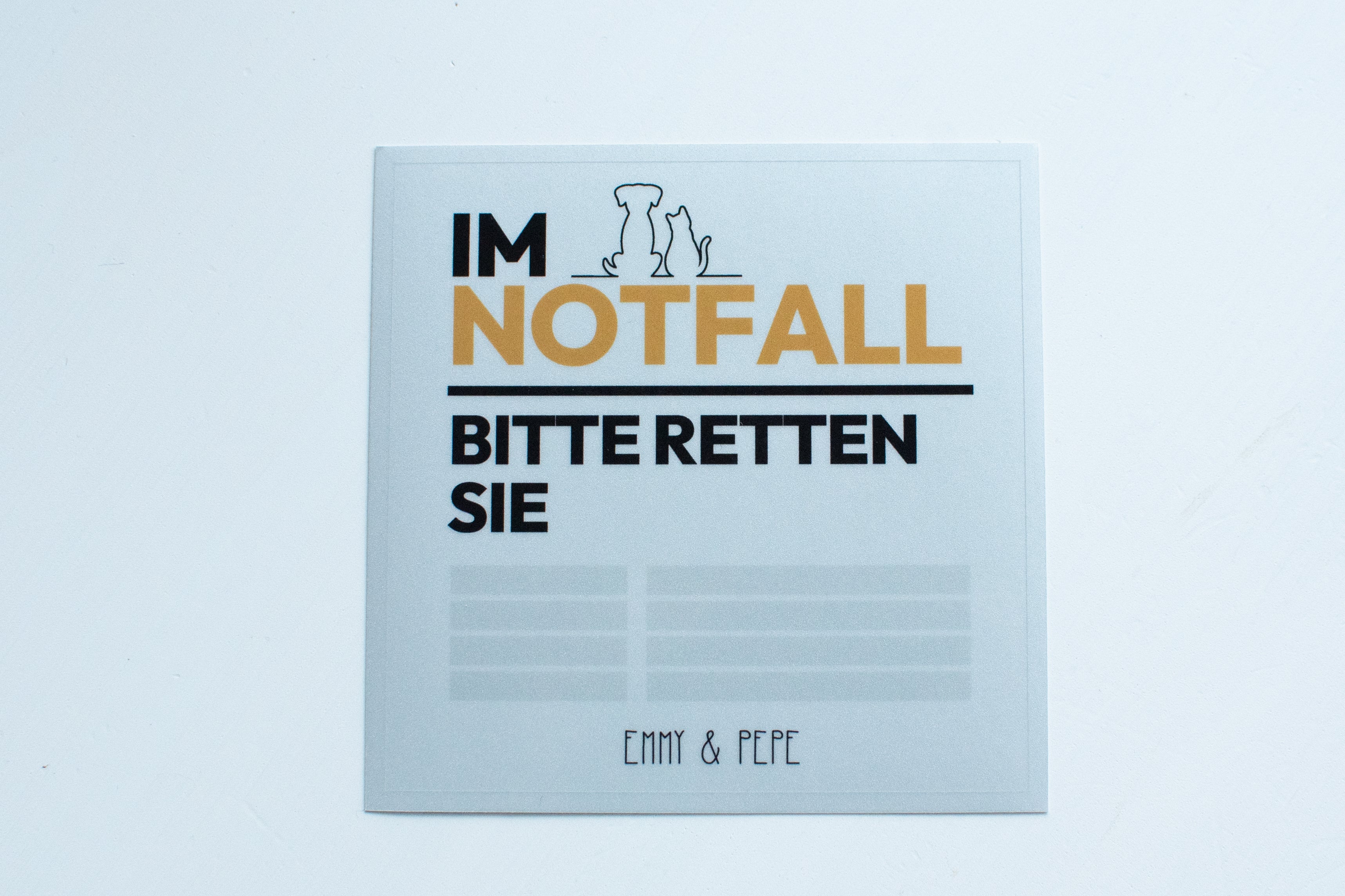 Notfallaufkleber für Rettungskräfte