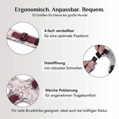 Hundegeschirr mit Halsöffnung Karte der E&P