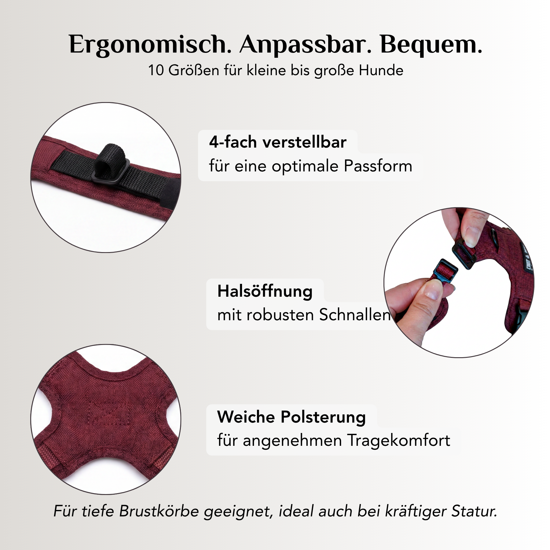 Hundegeschirr mit Halsöffnung Velvet