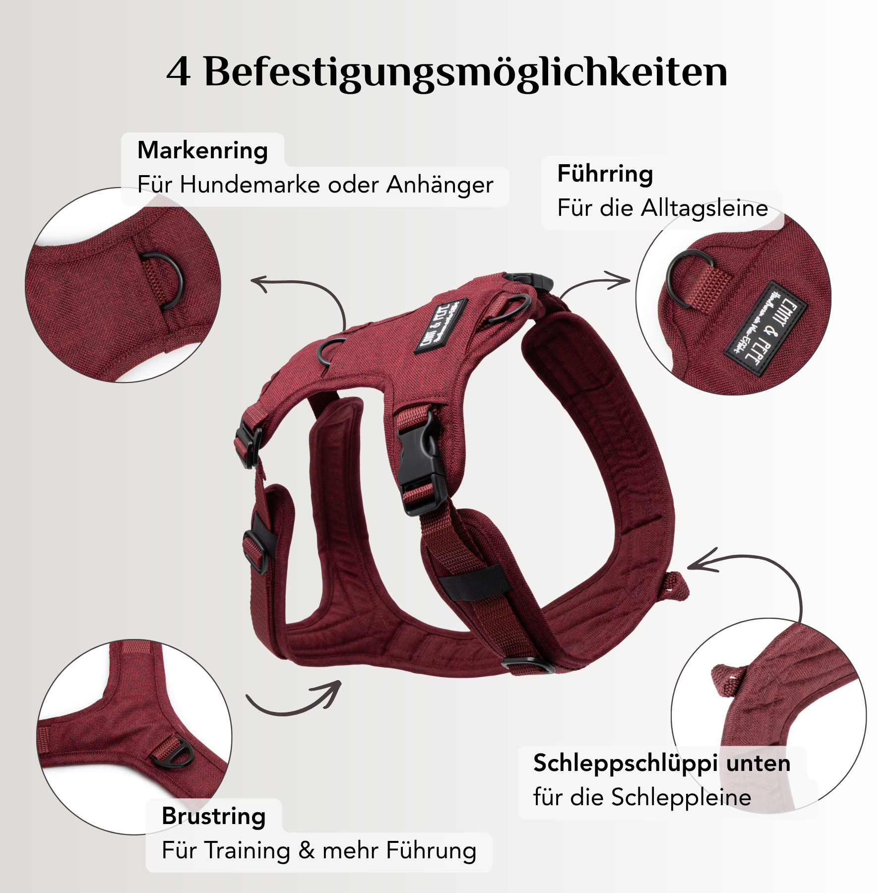 Hundegeschirr mit Halsöffnung Velvet
