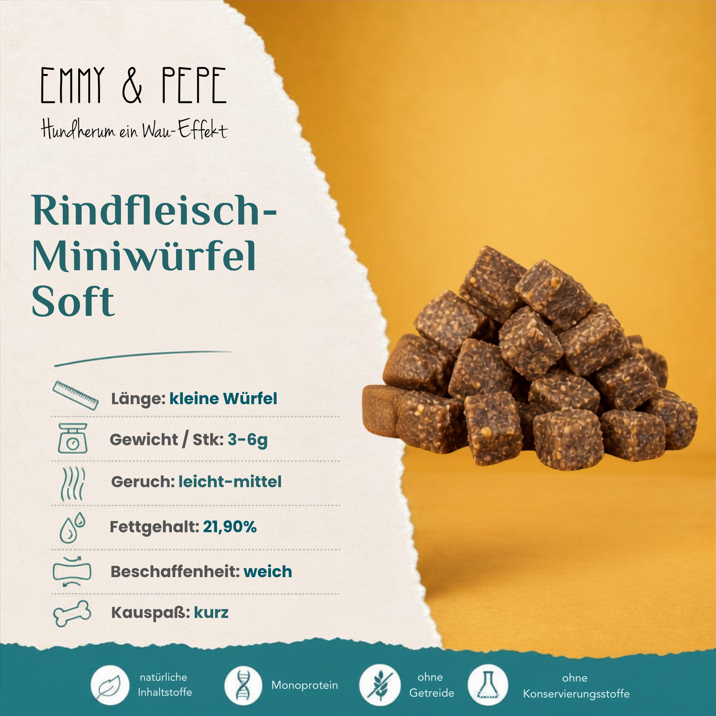 Wau-Happen Rindfleisch-Miniwürfel Soft