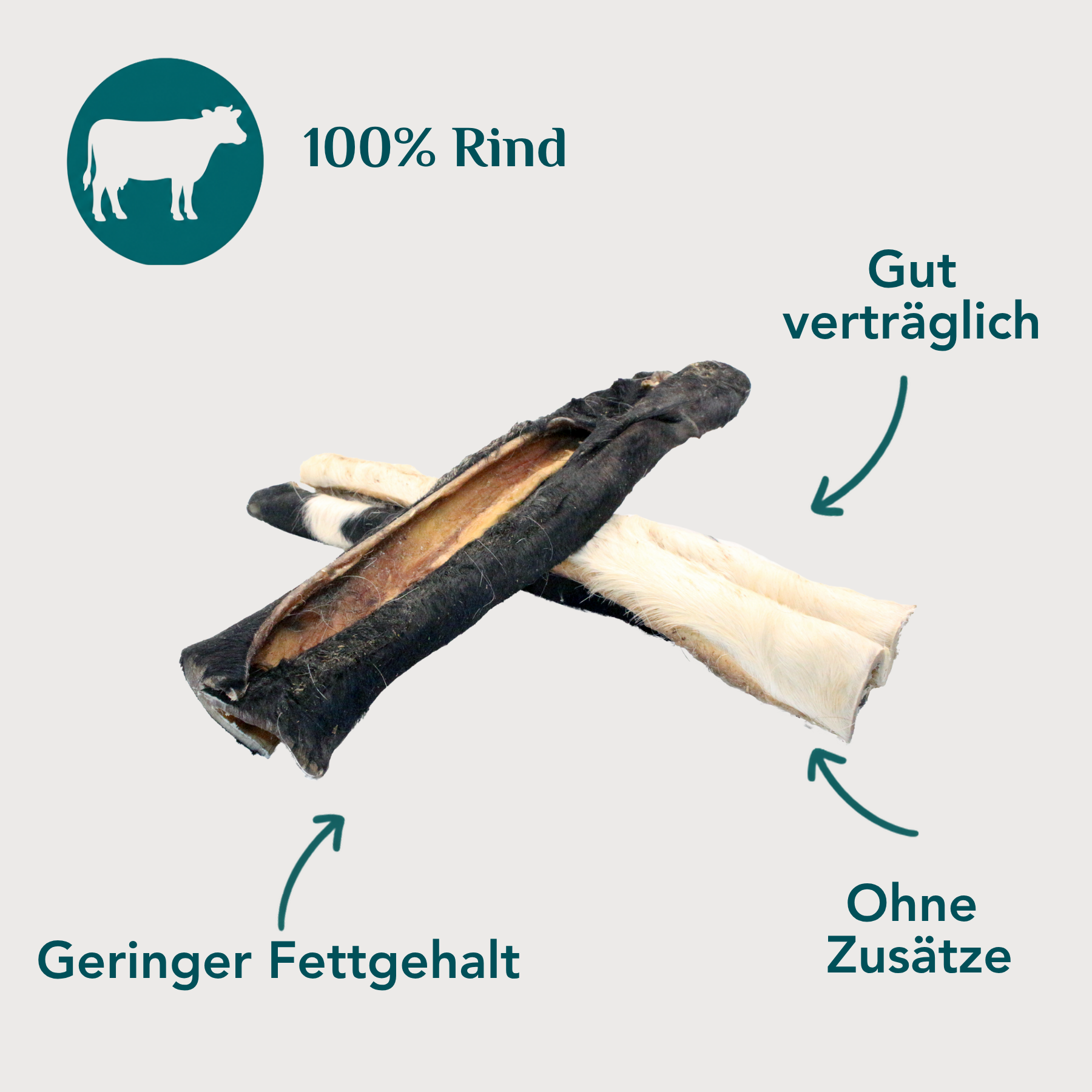Wau-Knabber Rinderkopfhaut mit Fell 30cm