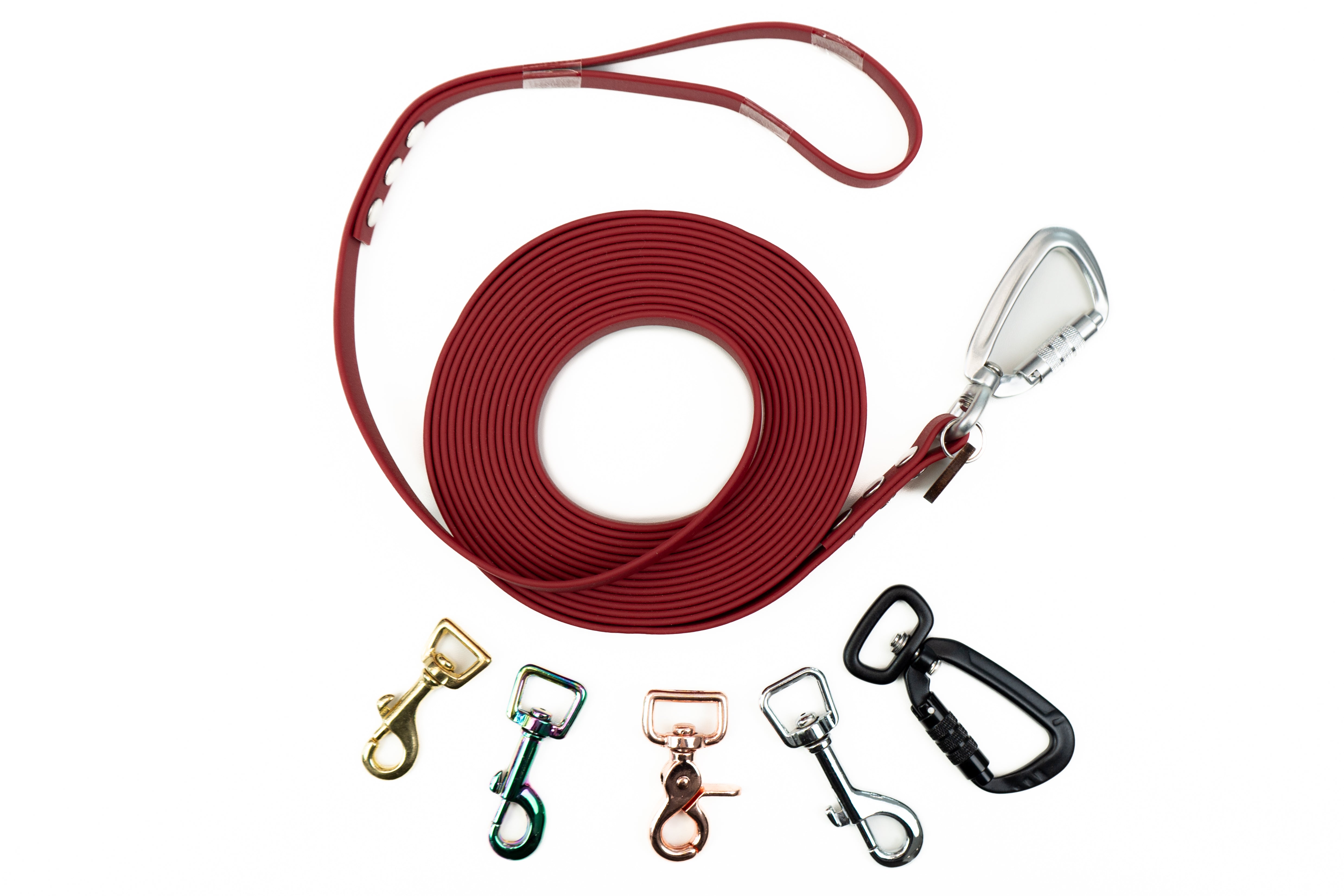 Schleppleine Bordeaux silber Bolzenkarabiner 25mm 15m ohne Handschlaufe