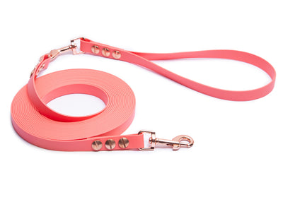 Schleppleine Super Flex Apricot Rosegold /  5m / 10 m oder 15 m, mit oder ohne abnehmbarer Handschlaufe 