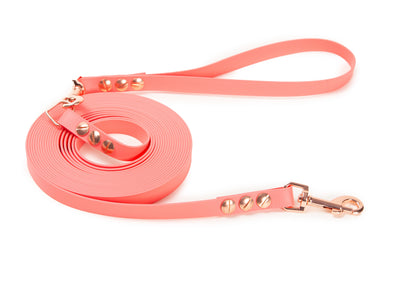 Schleppleine Super Flex Apricot Rosegold /  5m / 10 m oder 15 m, mit oder ohne abnehmbarer Handschlaufe 