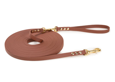 Schleppleine Super Flex Braun Rosegold  5m / 10 m oder 15 m, mit oder ohne abnehmbarer Handschlaufe 