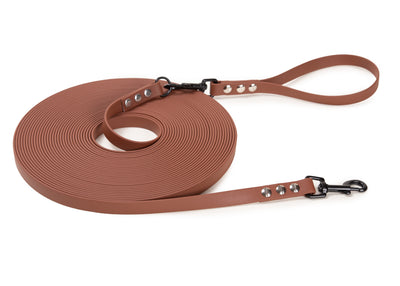 Schleppleine Super Flex Braun Rosegold  5m / 10 m oder 15 m, mit oder ohne abnehmbarer Handschlaufe 