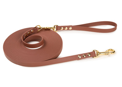 Schleppleine Super Flex Braun Gold / 5m /  5m / 10 m oder 15 m, mit oder ohne abnehmbarer Handschlaufe 