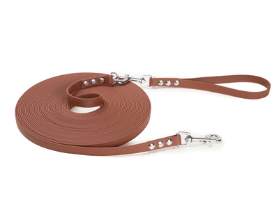 Schleppleine Super Flex Braun Rosegold /  5m / 10 m oder 15 m, mit oder ohne abnehmbarer Handschlaufe 
