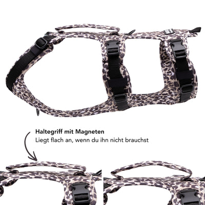 Magnetischer Haltegriff am Wau-Safety Sicherheitsgeschirr Leo Dark für mehr Kontrolle