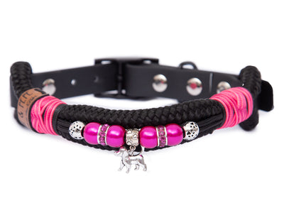 Tauhalsband für Hunde mit Perlen, Modell Leo Pink, in verschiedenen Größen für große und kleine Hunde