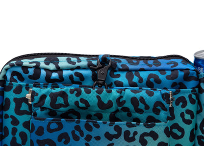 Wau-Pack große Gassitasche, Modell Leo Aqua, blau mit Leomuster, Grutlänge:  S (60-85cm),M (80-110cm),L (100-145cm) - bei jedem Spaziergang alles dabei