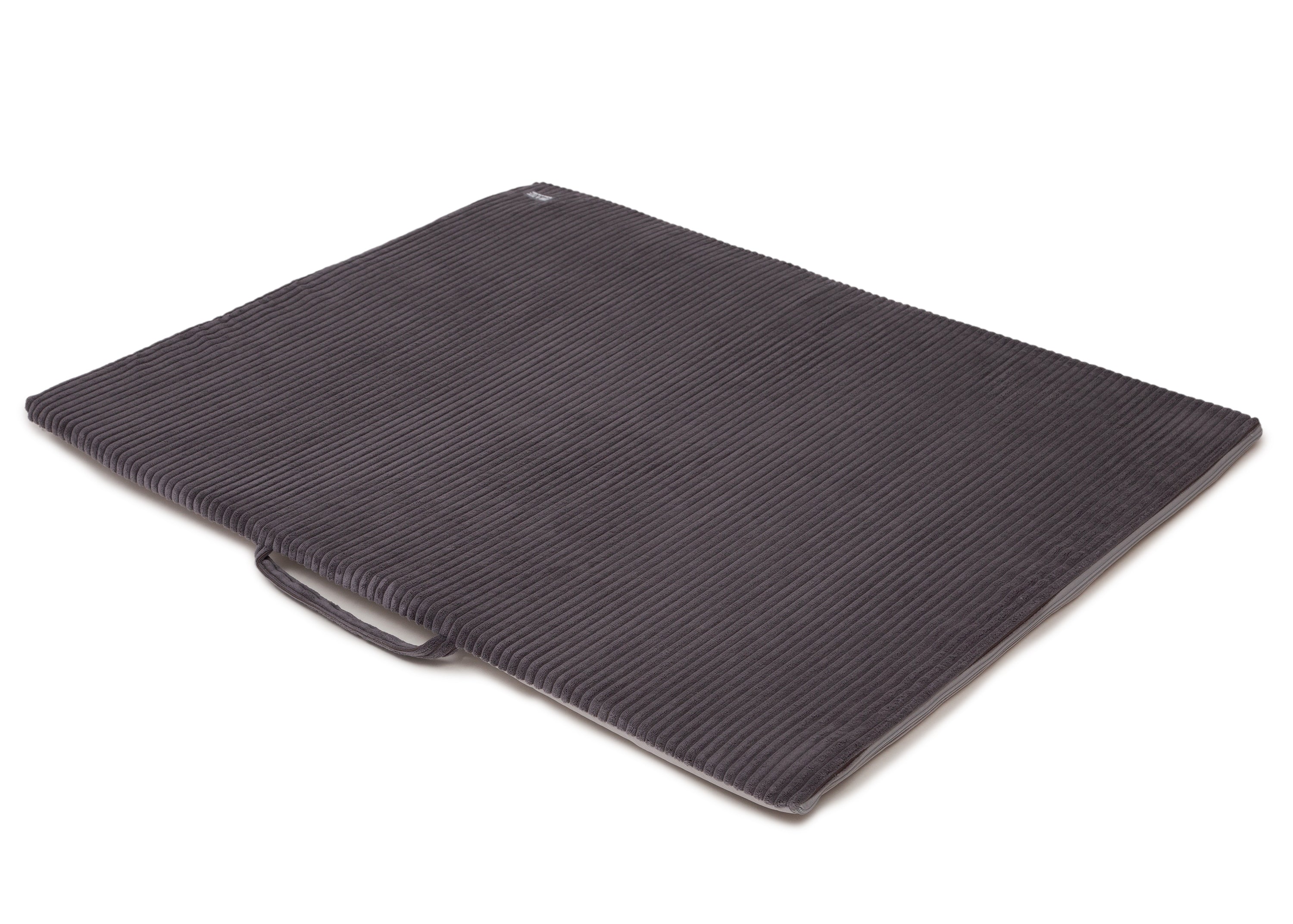 Wau-Floor Traveller Cord orthopädische Hundematte in Anthrazit mit Tragegriff