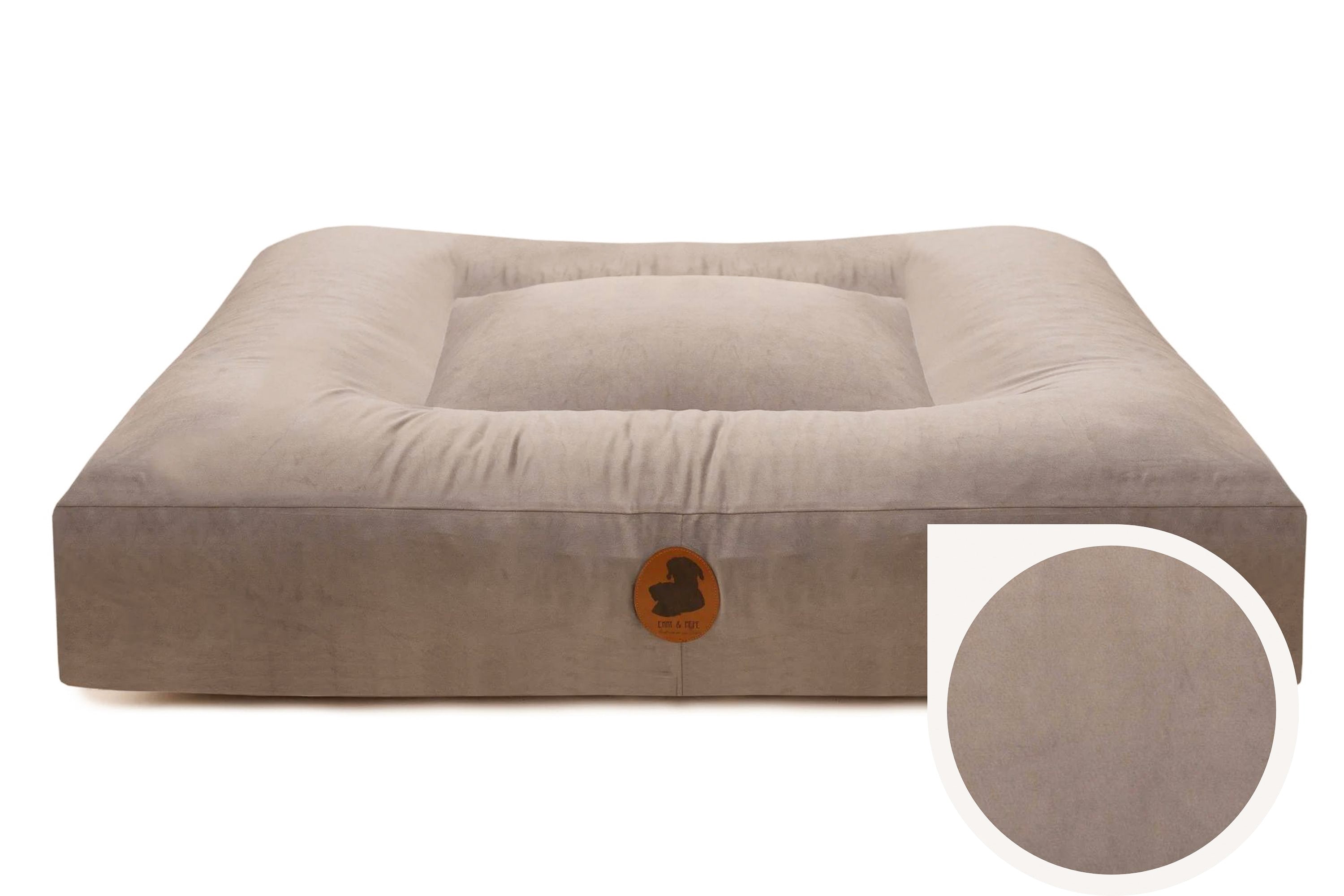 Wau-Bed orthopädisches Hundebett, Modell  Pets Friendly Taupe / Eckig /  besonders robustes Material