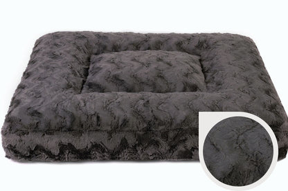 Wau-Bed orthopädisches Hundebett, Modell  Wild Wave Dark Grey / Eckig / S (80x60cm),Dark Grey / Eckig / M (100x80cm),Dark Grey / Eckig / L (120x100cm),Dark Grey / Eckig / XL (140x120cm) Dark Slate Gray
